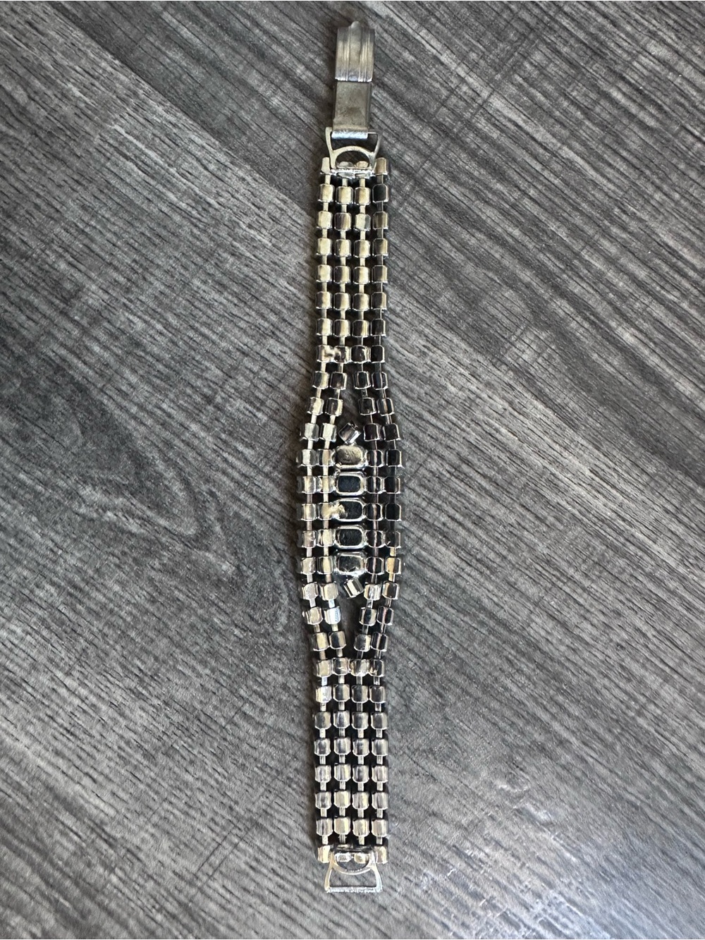 1960s HOLLYWOOD GLAM MULTI ROW PRONG SET WIDE WEDDING TENNIS BRACELET (EUC) - Picture 7 of 8